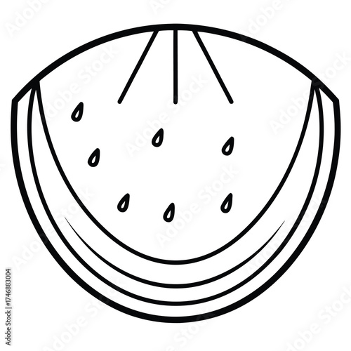 watermelon  vector line art icon