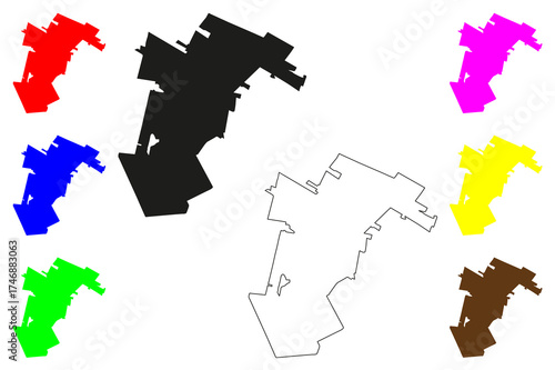 Ojo de Agua city (United Mexican States, Mexico, Mexico State) map vector illustration, scribble sketch Ojo de Agua map