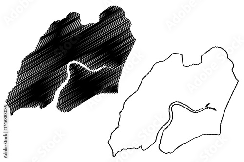 Biombo Region (Republic of Guinea-Bissau, Regions of Guinea Bissau) map vector illustration, scribble sketch Biombo map