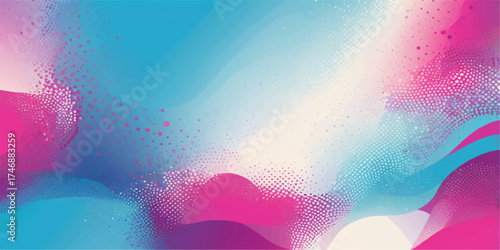 A soft, bright abstract colorful background with a blurred rainbow pattern, wave design, and blue, pink, and green texture vector illustration