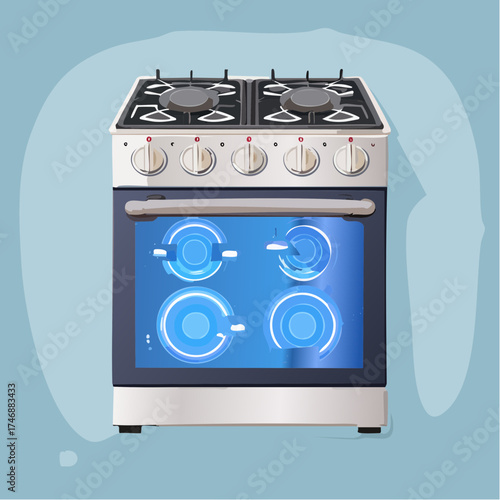 gas stove vector