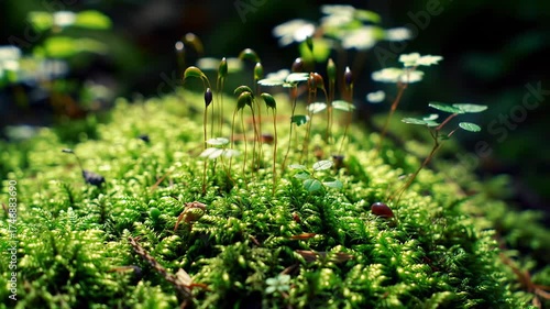 Wallpaper Mural A Miniature Ecosystem of Green Moss and Tiny Plants in the Forest. Torontodigital.ca