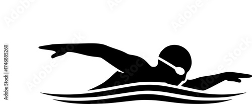 swimmer vector flat icon
