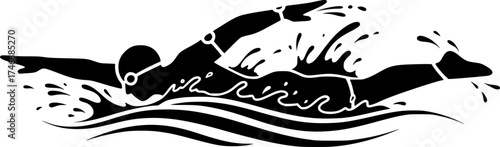 swimmer vector flat icon
