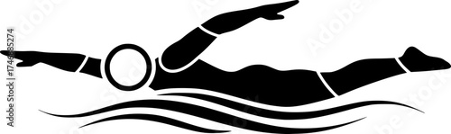 swimmer vector flat icon
