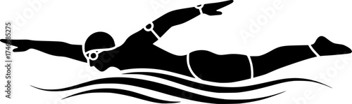 swimmer vector flat icon

