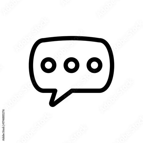 Simple Black Outline Typing Message Bubble Icon