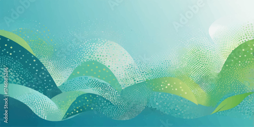 Abstract vector background illustration with flowing blue waves and light gradient for wallpaper design