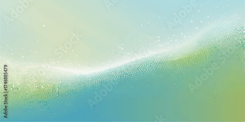 An abstract blue sky landscape of clouds and ocean waves reflecting the light of a summer day at the horizon