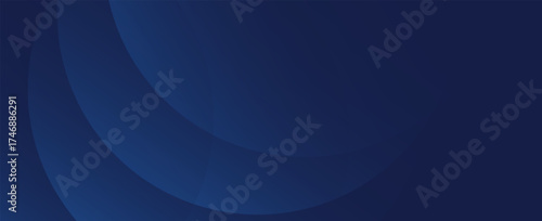 Abstract blue glowing geometric lines on dark blue background. Modern shiny blue circle lines pattern