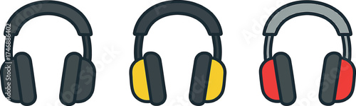Collection of colorful headphones great for audio enjoyment and multimedia applications perfect for music enthusiasts and sound professionals alike