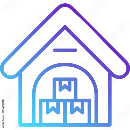 Gradient Outline Warehouse Icon