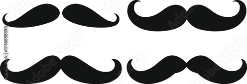 black and white mustache