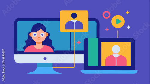 A splitscreen view showing a digital booth on one side and a live stream of a product demonstration on the other emphasizing realtime engagement.