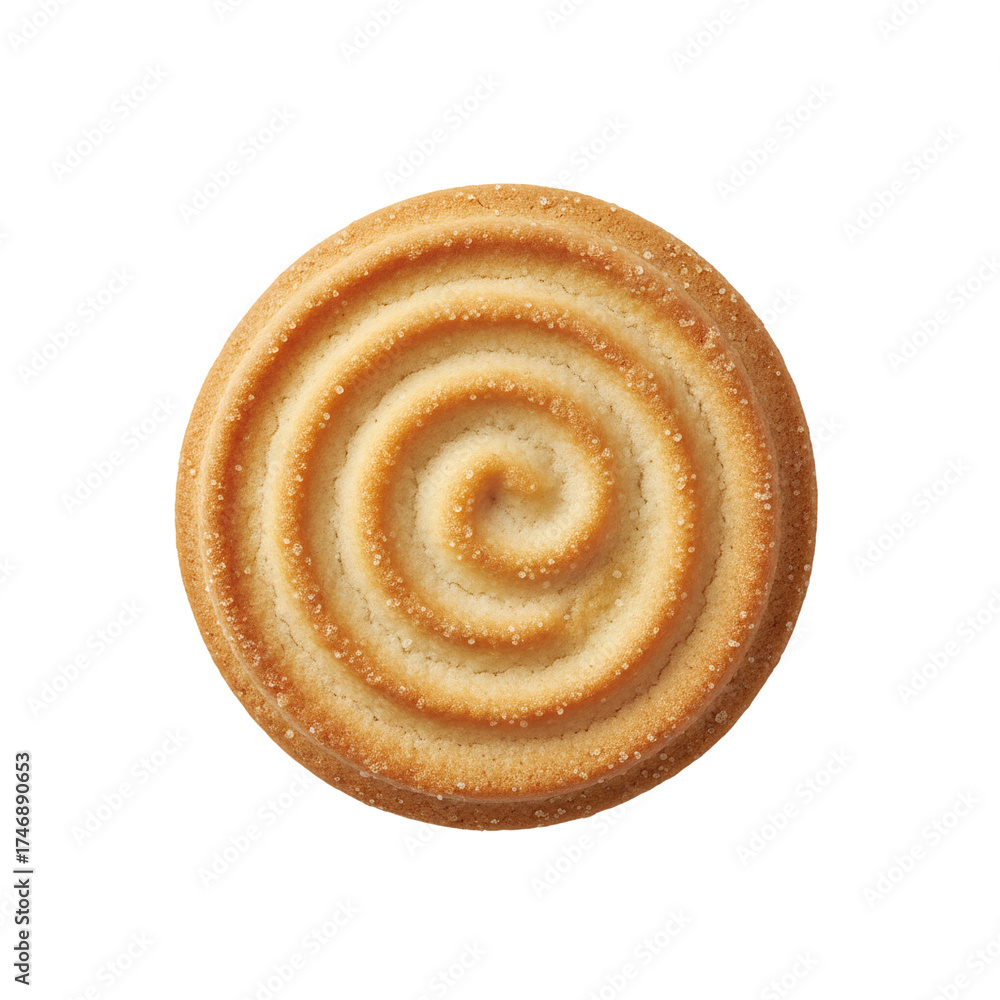 Fototapeta premium Round butter cookie with a spiral pattern
