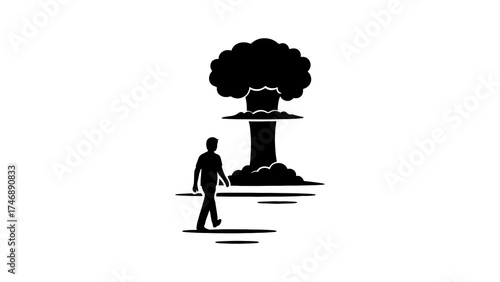 The scene of the atomic bomb that destroyed the human race