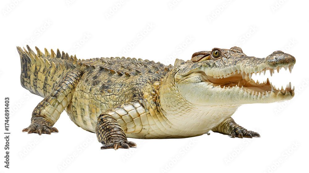 Fototapeta premium Scary crocodile isolated on png background 