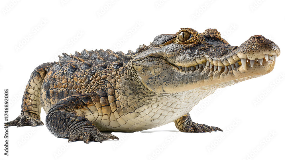 Fototapeta premium Scary crocodile isolated on png background