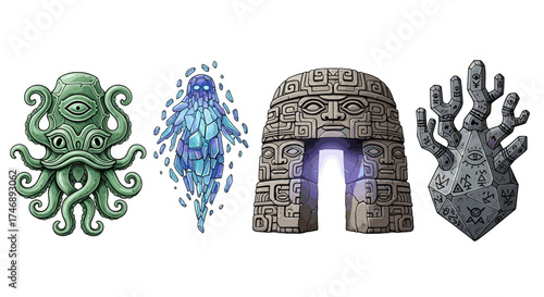 Mystical Ancient Relics: Fantastic Cultural Icons and Mysterious Symbols