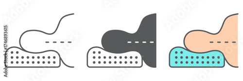 Orthopedic pillow icon, medical and equipment, therapeutic pillow for seniors sign, vector graphics, a linear pattern on a white background. editable stroke