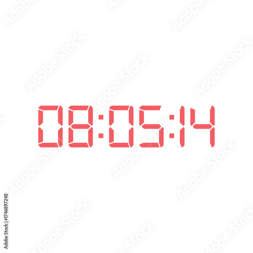 LED digital clock number for counter or calculator mockup design