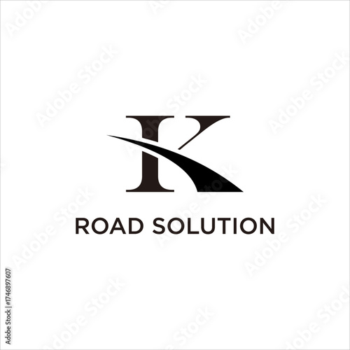 K Letter Path Logo Modern Road and Journey Symbol Vector Design Creative Brand Concept Transportation Route Technology Identity Template
