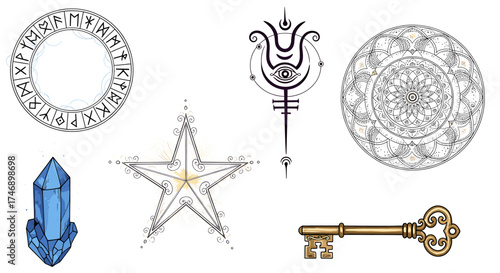 Mystical Symbols: An Illustration of Magic, Mystery, and Spirituality