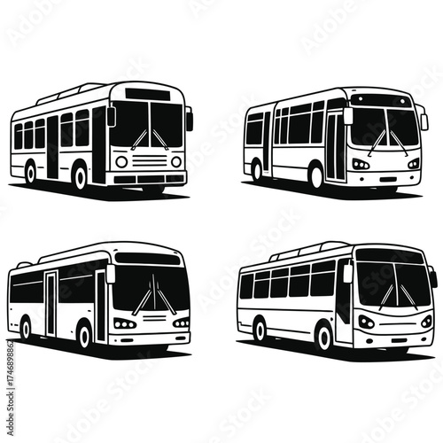Red London double decker bus vector illustration for public transportation and city travel