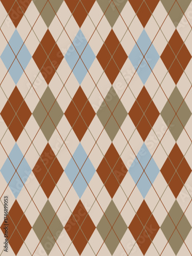 Argyle traditional pattern vector.Seamless geometric illustration pattern.Scotland argyll intarsia pastel element style .Design for fabric clothing,sweater,socks,wrapping,tablecloth,blanket,decoration