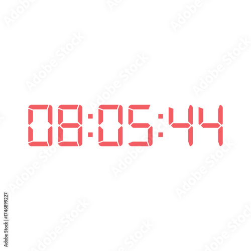 LED digital clock number for counter or calculator mockup design