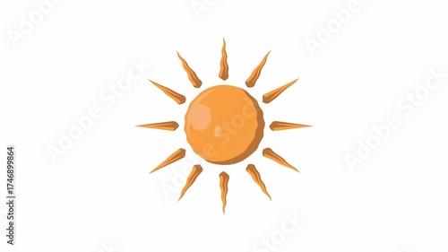 Flaming Sun Waving Loop Animation on Transparent Background