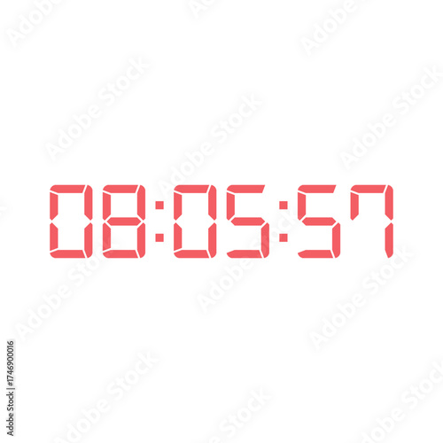 LED digital clock number for counter or calculator mockup design