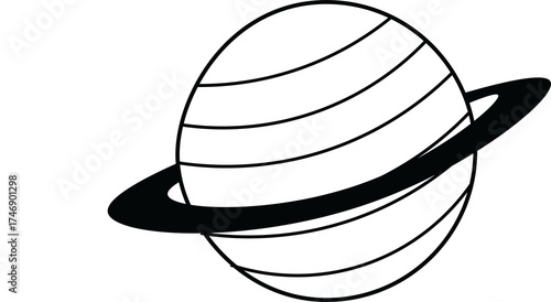 Saturn Brutalist Clipart