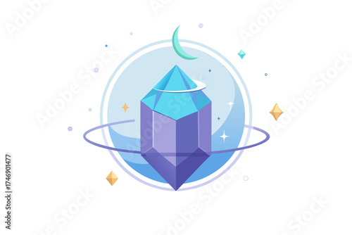 magic crystal thin sparkle rays creative mystic art  