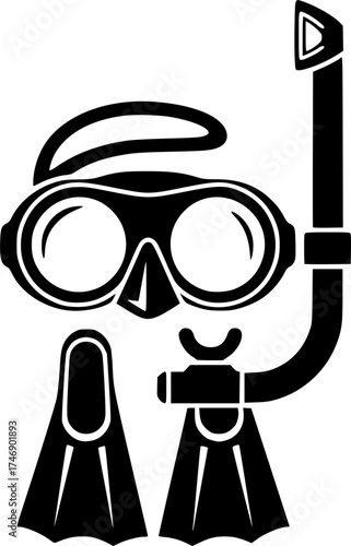 mask snorkel glyph flat vector icon

