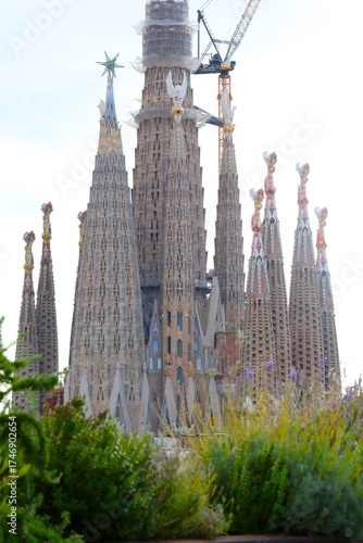 Famous cathedral Sagrada Familia, designed by Antoni Gaudi