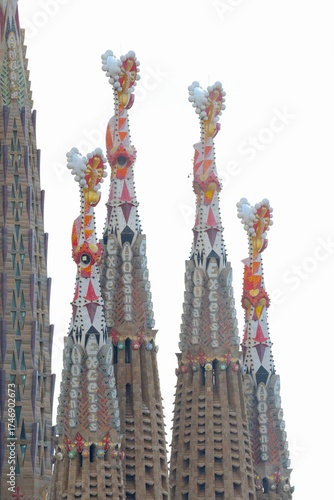 Famous cathedral Sagrada Familia, designed by Antoni Gaudi