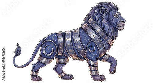 Celestial Lion: Zodiac Symbol Art, A Majestic Starry Constellation