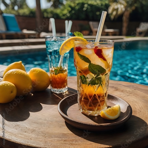 tropical cocktail on the beach