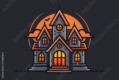 Old manor triple peak design with misty line texture  