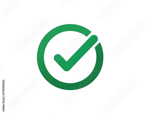 Vector Icon of a Checkmark in a Green Circle on White Background
