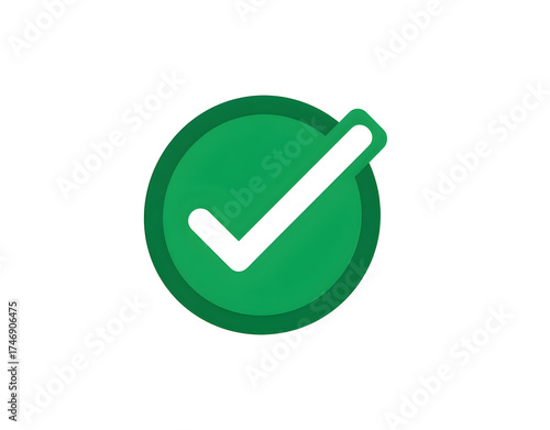 Vector Icon of a Checkmark in a Green Circle on White Background