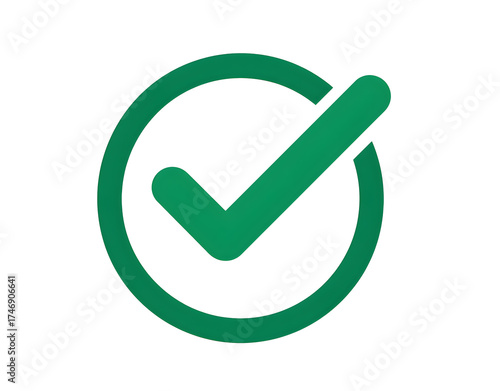 Vector Icon of a Checkmark in a Green Circle on White Background