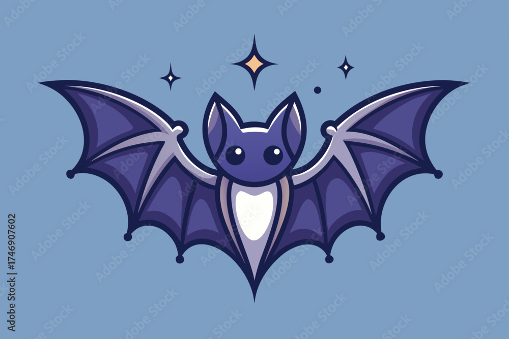 Fototapeta premium bat side view gliding sharp wing tips faint