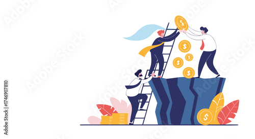 Teamwork leads to financial success on a mountain climb.

