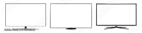 Green, black and white TV background. TV screens with chrome key. Empty space to insert. 3d illustration. High quality 3d illustration