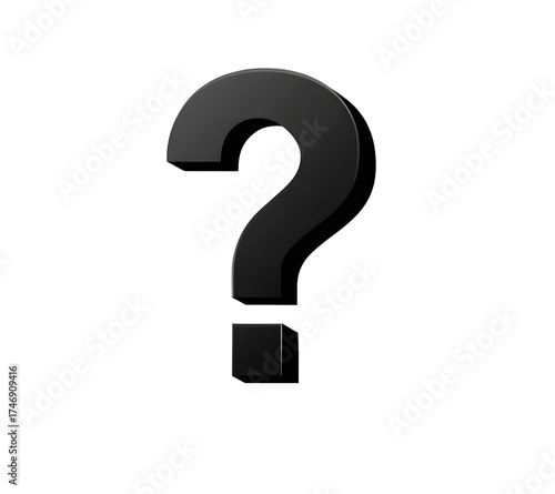 Vector Icon of a Question Mark in Simple Minimal Style on White Background