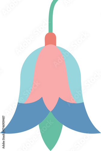 a hanging flower bell facing downward  soft pastel