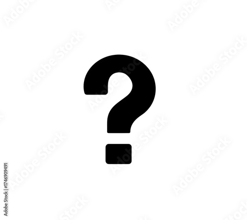 Vector Icon of a Question Mark in Simple Minimal Style on White Background