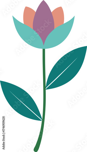 a pressed flower design  flat and simple botanica2l